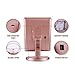 Makeup Vanity Cosmetic Magnifying Mirror with 22 LED lighted 180° Free Rotation Tri-fold Portable Touch Screen Dimmer Rose Gold Color Beauty Mirror for Males & Females