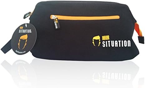 Hair SituationMen’s Toiletry Bag – Dopp Kit for Travel with Waterproof Lining – Durable, Compact Shaving & Grooming Organizer – Multiple Compartments and an Extendable Wire Frame to Stay Open– Black