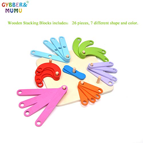 GYBBER&MUMU Wooden Number Letter Sorter Puzzle Educational Toys Preschool Stacking Blocks Toy Gift for Toddlers Kids Age 3+ - Thumbnail 4