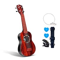 21" Guitar Ukulele Toy for Kids， Think Wing 5-in-1 Children Musical Instruments Educational Toys for Beginner Starter (Gourd Dark)