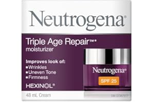 Neutrogena Triple Age Repair Face Moisturizer with SPF 25, 1.7 oz Jar, Anti-Aging Face Cream, SPF Moisturizer & Neck Cream, Anti Wrinkle Lotion for Dark Spots, Glycerin & Shea Butter