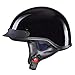 AHR Half Face Motorcycle Helmet DOT Approved Half Skull Cap Half Helmet for Bike Cruiser Chopper Run-C, Gloss Black, M