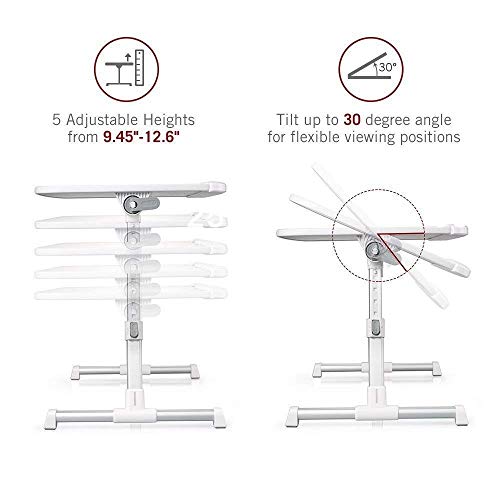 image for Laptop Table for Bed, TaoTronics Foldable Lap Desks, Bed Desk Height A