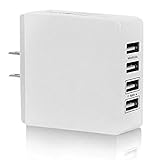 ETvalley 36 Watt Multi-Port 4 Port USB Outlet Wall Charger High Speed for Apple iPhone iPod iPad Samsung Android Tablets and Others (White)