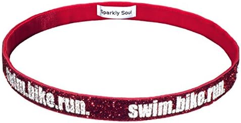 Sparkly Soul Sparkle Swim Bike Run Headband, Red, Wide