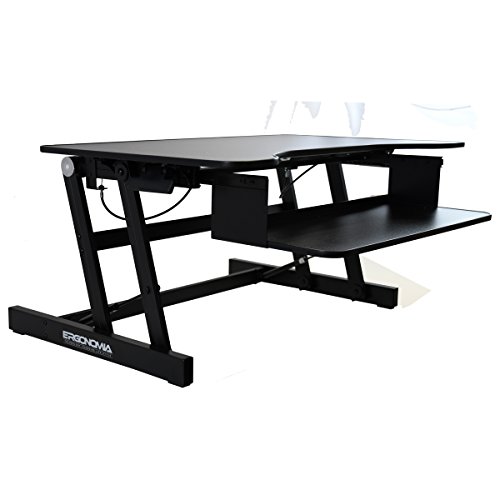 Ergonomia Height Adjustable Standing Sit to Stand Desk Riser, Black