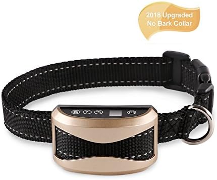 Bark Collar [2018 Upgrade] Dog Bark Collar Anti-Barking Collar with Beep Vibration and Harmless Shock, Smart Detection Chip, Rechargeable No Bark Control for Small / Medium/Large Dogs