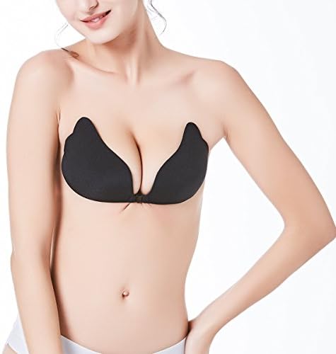 AUBANA Pack of 2 Strapless Backless Silicone Padded Invisible Bra Reusable Push up Sticky Bras for Women