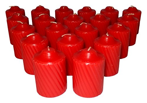 General Wax 15 Hour Scented Votive Candles 20 Candles Per Box with Texured Finish (Red Spice Scent)