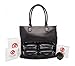 6 Pack Fitness Renee Leather Tote with Insulated Meal Management System, Black (25405)
