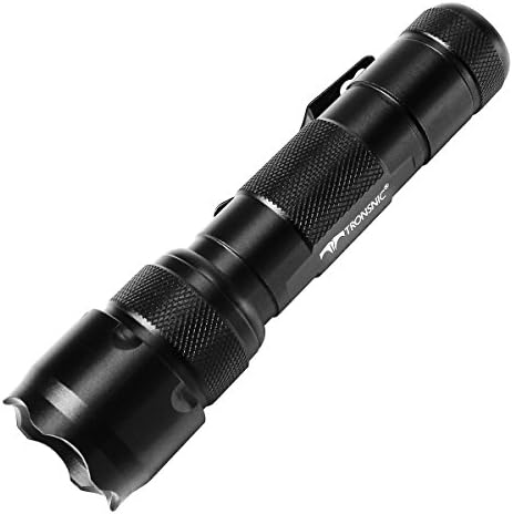 Tronsnic Super Bright LED Torch with Belt Clip, 900 Lumens CREE T6, Waterproof Alloy 5 Models Tactical Flashlight for Outdoors or Camping (Battery not included)