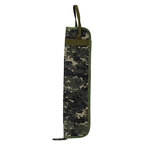 EaseIcon Weather Resistant Fabric Drumstick Case Cover Drum Stick Carrying Bag with Adjustable Shoulder Strap (Camouflage)