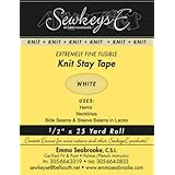 White - 1/2" Fusible Knit Stay Tape - 0.5" X 25 Yards SewkeysE Extremely Fine Knit Interfacing Sold by The 25 Yard Roll (KST-
