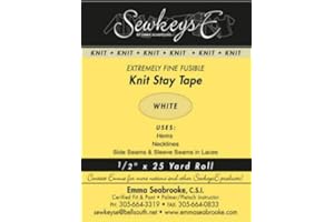 Field's Fabrics White - 1/2" Fusible Knit Stay Tape - 0.5" X 25 Yards SewkeysE Extremely Fine Knit Interfacing Sold by The 25 Yard Roll (KST-01) M494.09