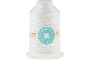 MISSOURI STAR QUILT CO. Missouri Star Cotton Sewing Thread - 3000yd Large Spool Double Mercerized Cotton Thread 50wt - Heavy Duty All Purpose Quilting Thread, Ivory