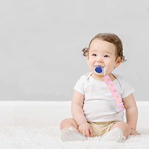 Baby Pacifier Clip by Upsimples - 6 Pack - Pacifier Holder for Baby Girls, Premium Quality Soothies Teething Ring Holder with Modern Design |Universal Fit