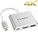 USB-C to HDMI Adapter 4K CLDAY USB Type C to HDMI Multiport AV Converter 3-in-1 with USB 3.0 Port and USB-C Fast Charging Port Compatible MacBook Pro iPad Pro 2018/ Samsung S8/ S9/ S10 Dell and more
