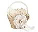 Lillian Rose Rustic Burlap Lace Wedding Flower Girl Basket, 7.5