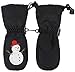 ANDORRA Girls Premium Weather-proof Thinsulate Snow Mittens, Snowman Print,XS,Black/Snowman