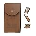 Vinerstar Suede Leather Watch Pouch for Watches with Bracelets Organizer Watch Travel Case (Dark brown)