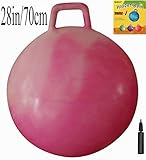 Space Hopper Ball with Air Pump: 28in/70cm Diameter for Age 13+, Hop Ball, Kangaroo Bouncer, Hoppity Hop, Jumping Ball, Sit & Bounce