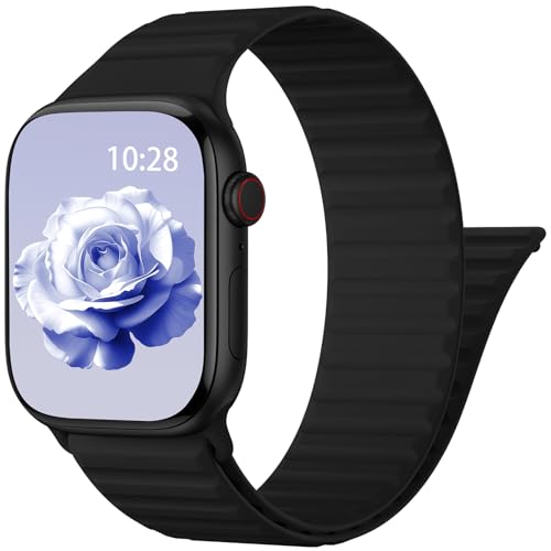 Magnetic Sport Silicone Strap Compatible with Apple Watch 38mm 40mm 41mm 42mm 44mm 45mm 46mm 49mm Men and Women, Sport Loop Strap for iWatch Series 11 10 9 8 7 6 5 4 3 3 2 1, ultra se 3 2 1