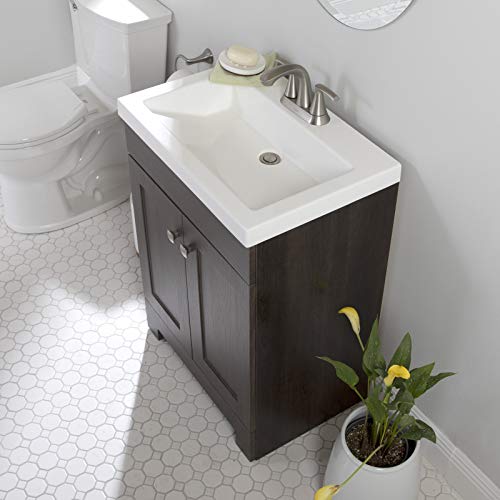 Woodcrafters Home Products Wharton Bathroom Vanity with Sink, 24.5" W x 16.75" D x 34.13" H, Elm