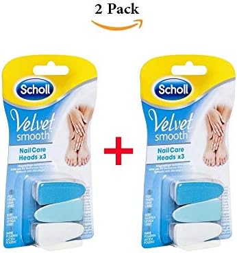 TTM Scholl velvet smooth electronic nail care system refill, file (pack of 2) of each 3 attachments
