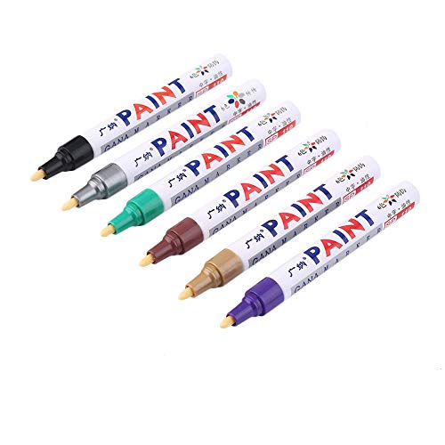 Indelible Marker Pen Set, Practical Indelible Marker Pen Oil Fill Paint Pen Graffiti Multifunctional Tire Pen with 12 Colors Marks On All Surfaces