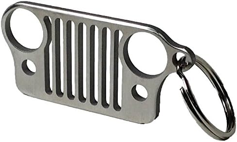 High Quality Stainless Steel Jeep Grill Key Chain（Silver）