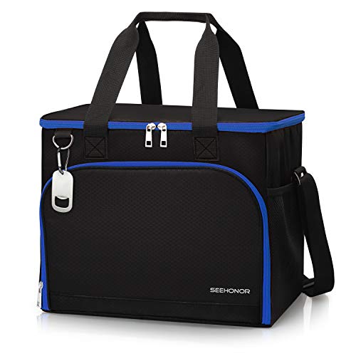 SEEHONOR Insulated Cooler Bag Leakproof Soft Sided Cooler Bag Collapsible Portable Cooler for Camping Picnic Lunch BBQ Beach 40 Cans