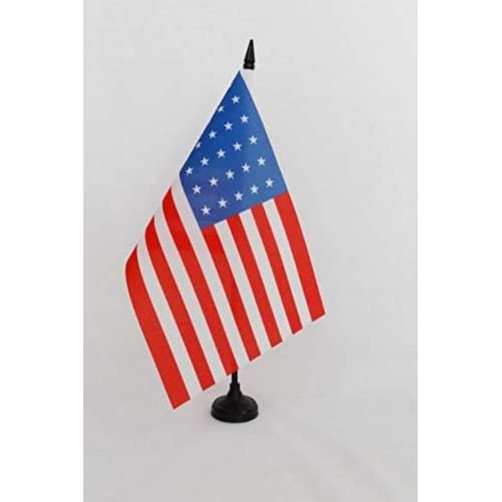 AZ FLAG United States 1848-1851 30 stars Table Flag 5'' x 8'' - american historic Office Decoration 100% Polyester 21 x 14 cm - Mini Desk Flag with Pole and Black Plastic Base