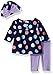 Gerber Baby 3 Piece Micro Fleece Top, Pant and Cap Set, big dots, 12 Months