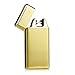 4BOSS GOLD PREMIUM USB Rechargeable Side Electronic lighter Windproof, flameless, no gas and fluid required, energy-saving side button double arc lighter. (Gold)