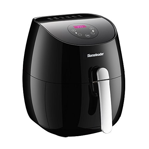 Click Here to See More Images Homeleader Air Fryer, 3.7Qt Touch Control Air Deep Fryer, 1350 Watt Hot Air Fryer with 6 Cook Presets, Recipes& Cookbook, Black