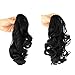 Beauty Angelbella Curly Ponytail Extension 14 Inch, Synthetic Short Curly Wave Claw Clip Ponytail Hairpieces for Women Black
