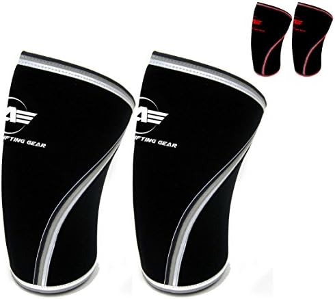 Knee Sleeves (Pair) Compression &amp; Joint Support for Powerlifting, Weightlifting, &amp; Crossfit - Great for Squats for Men &amp; Women - Alpha Lifting Gear (Medium)