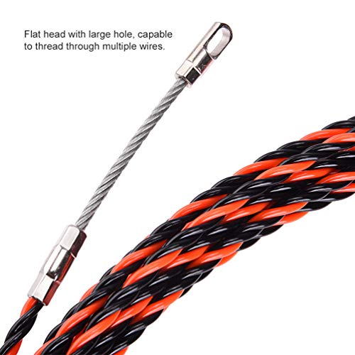 TOOLTOO 50 inch Fish Tape Electrical Wire Threader Pulling Wireman Cable Running Pull Wire Piercing Device for Electrical Wiring