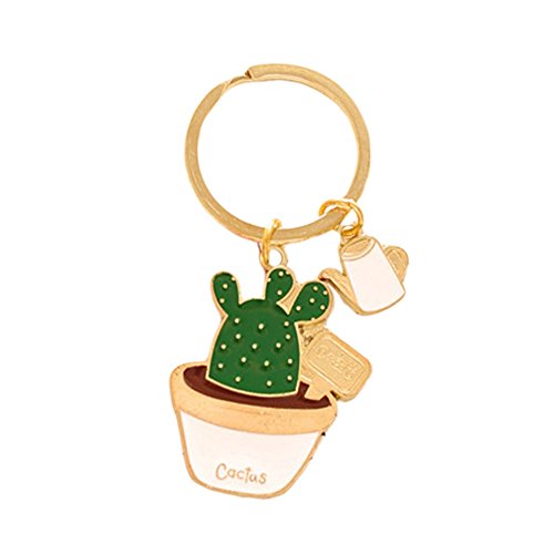 Cute potted plants cactus shape keychain hang bag accessories key…