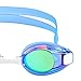 Ipow Anti-fog Mirrored Silicone seal watertight Swim Swimming Goggles/mask with Uv Protection Plating Glasses + Premium Goggles Case (Blue)