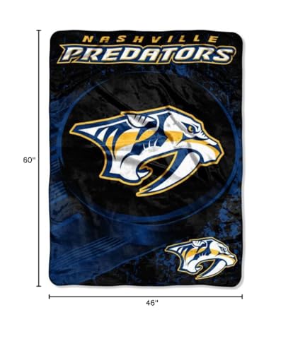 Northwest NHL Nashville Predators Unisex-Adult Micro Raschel Throw Blanket, 46 x 60, Ice Dash