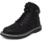 Nautica Mens Casual Lace Up Ankle Boots High Water & Slip Resistant Outdoor Lightweight Utility Leather Shoes for Work, Winter, Walking, Construction.