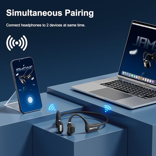 Jamsync Open Ear Headphones, Running Headphones Bluetooth 5.4 with Built-in Mic, 22g Lightweight Comfort, 14H Battery & IPX5 Waterproof Sports Headphones for Running, Cycling, Gym, Walking