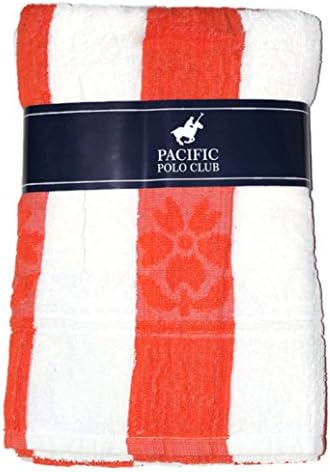 Large Beach Pool Bath Cabana Stripe Towel Cotton By Pacific POLO Orange
