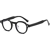 JOVAKIT Trendy Round Blue Light Blocking Glasses for Women Men Retro Vintage Circle Style Non-prescription Computer Glasses