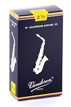 Vandoren SR2125 Alto Sax Traditional Reeds Strength 2.5; Box of 10
