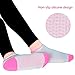 Rbenxia 4 Pair Silicone Dot Cotton Non Slip Skid Yoga Pilates Socks with Grips Cotton for Women Full Toe Low Cut Non Skid Barre Socks for Studio Hospital Sports Fitness Training One Size