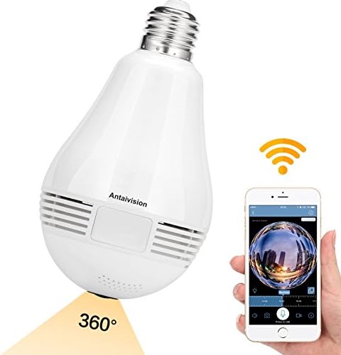 Antaivision Light Camera Bulb 960P Wireless Wifi Panoramic 360 Degree Fisheye Lens for Remote Home Security System IOS Android APP