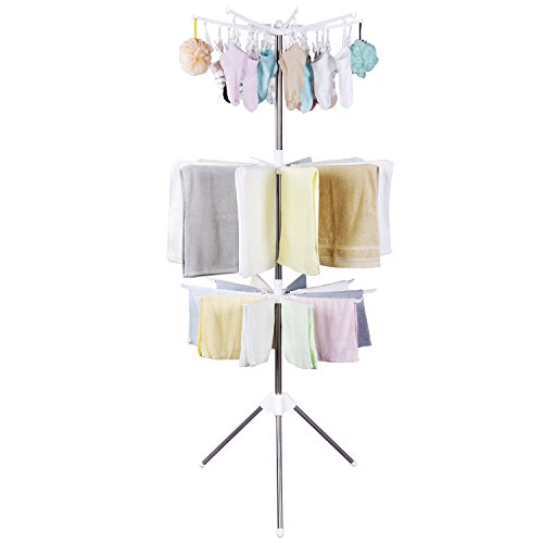 Lifewit Collapsible Clothes Drying Rack Portable 3-Tier Towel Sock Clothes Hanging Rack for Hanging Laundry