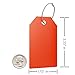 Shacke Mini Luggage Tag with Full Privacy Cover and Stainless Steel Loop (6pk, Orange)